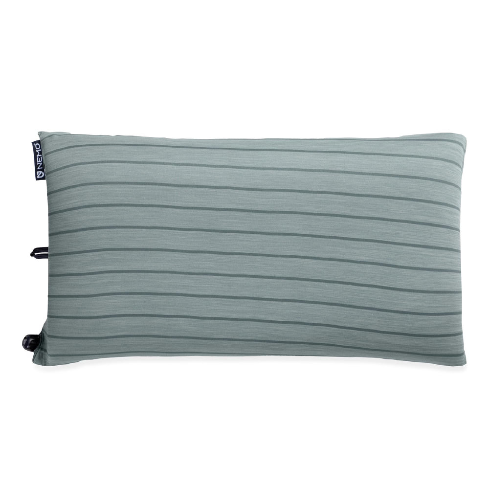 Nemo Fillo Wide Pillow with integrated stuff sack for compact packing.