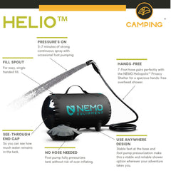 Nemo Helio 7ft neoprene hose for flexible overhead rinses.