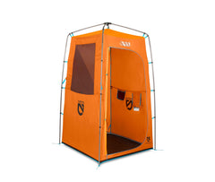 NEMO Heliopolis privacy shelter with aluminum frame for durable outdoor setups.