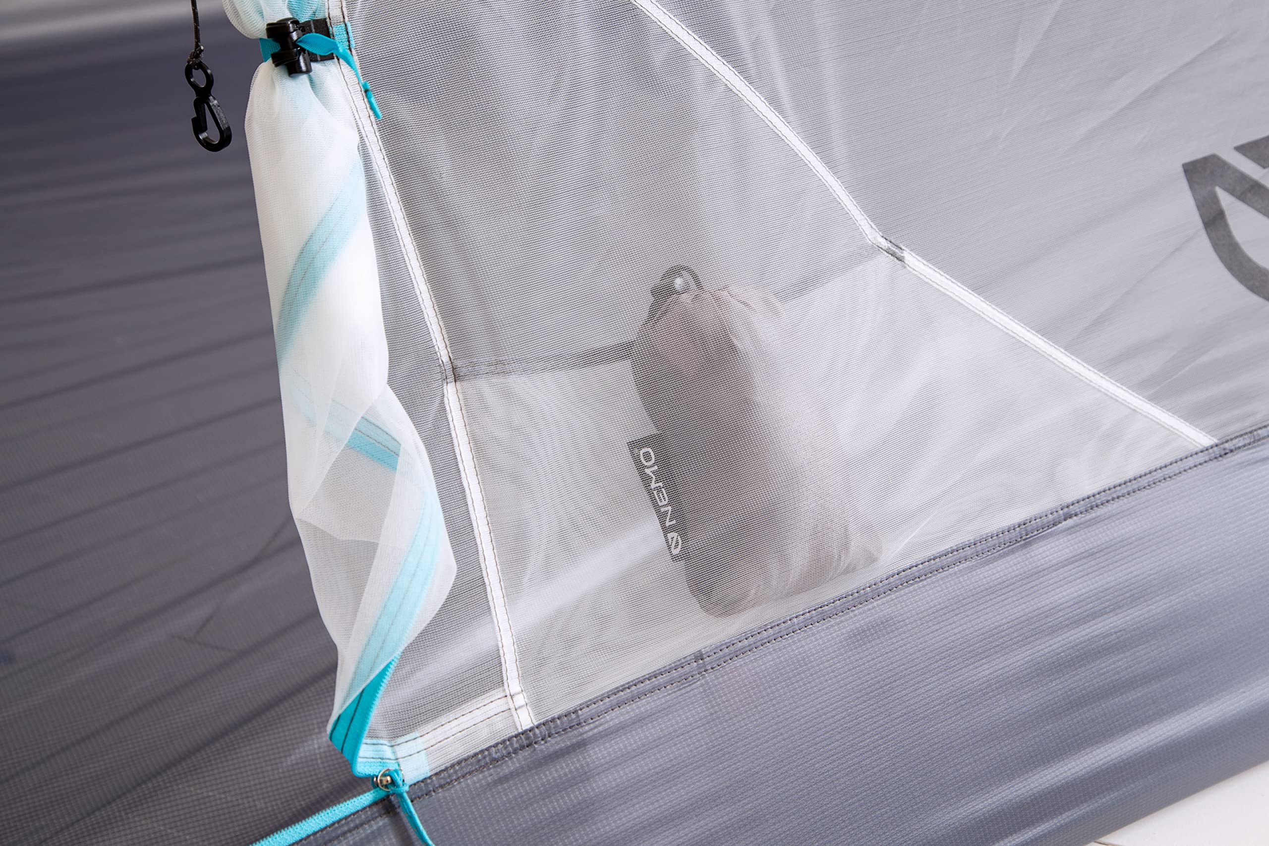 NEMO Hornet Elite OSMO fabric close-up shows high-water repellency and durable weave.