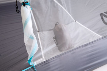 NEMO Hornet Elite OSMO fabric close-up shows high-water repellency and durable weave.