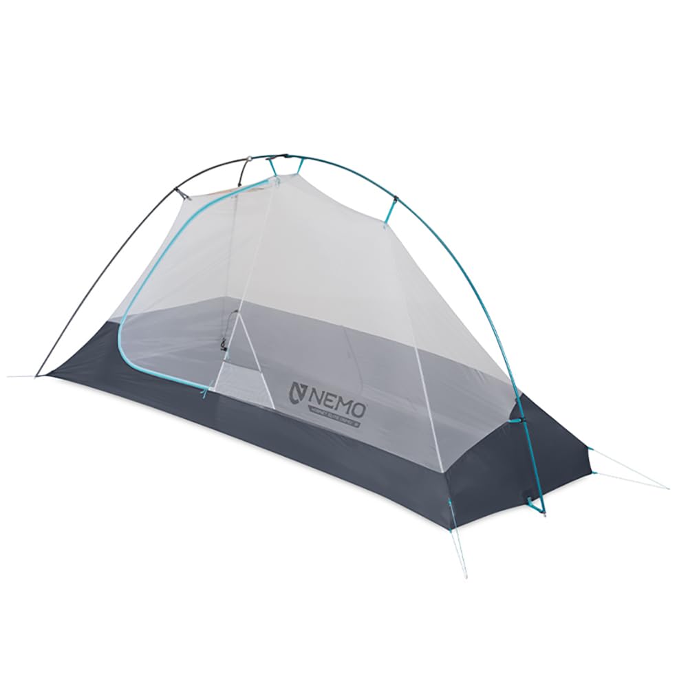 NEMO Hornet Elite Osmo tent front view in Stormy Night color, ultralight shelter for solo trips