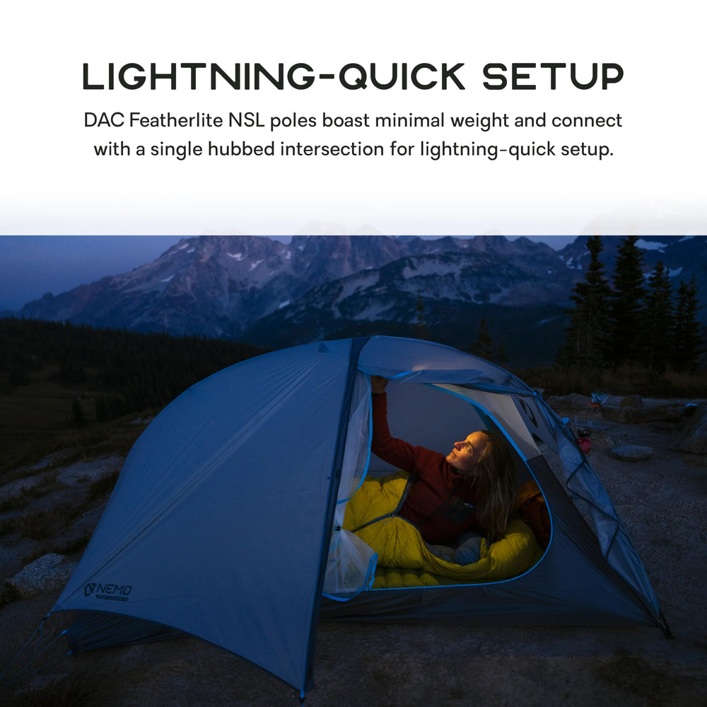 NEMO Hornet Elite Osmo tent interior reveals generous headroom and cozy sleeping space