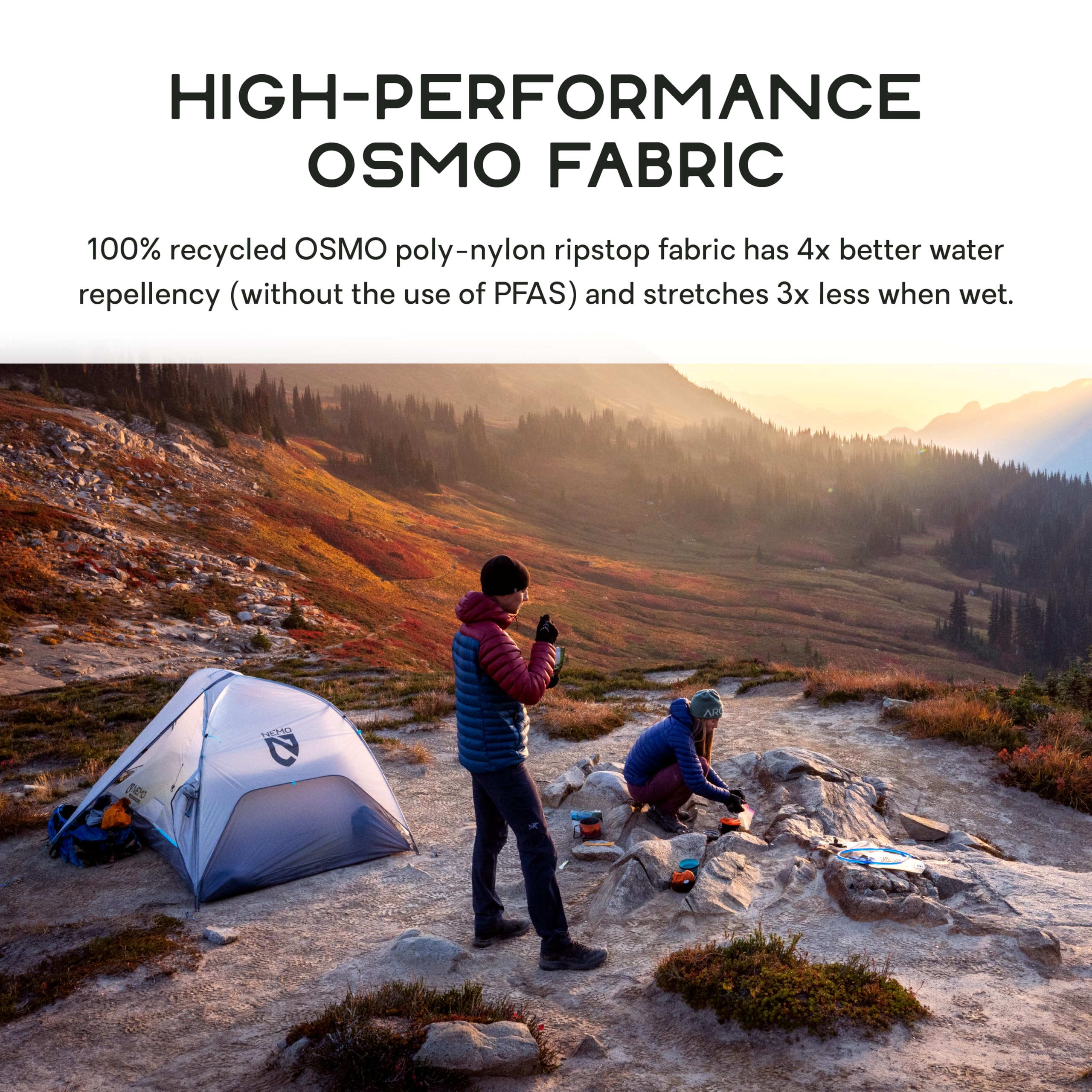 NEMO Hornet Elite Osmo tent open-door vestibule for quick access and gear storage