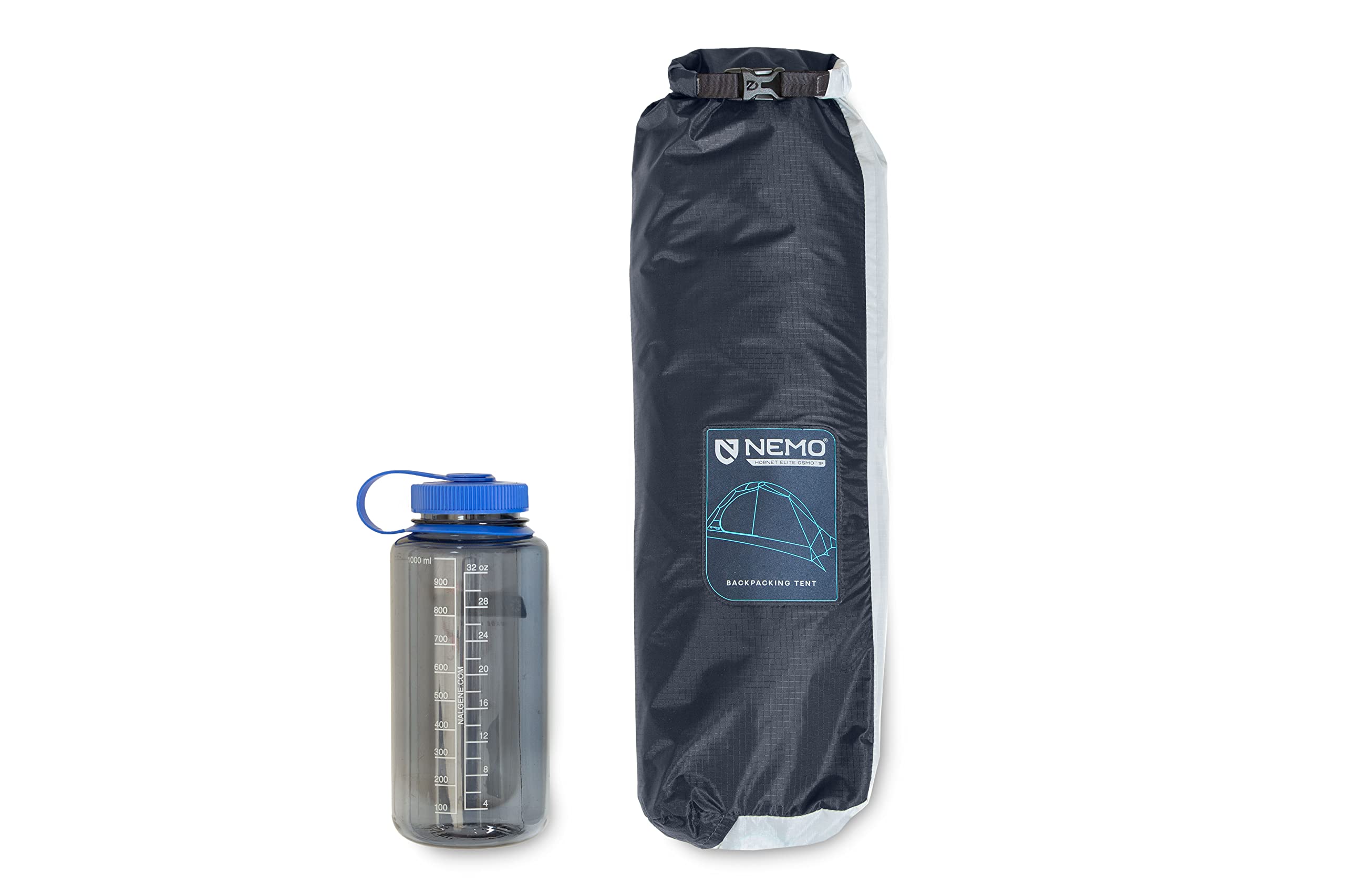 NEMO Hornet Elite OSMO two-person setup showcases roomy vestibules for gear.