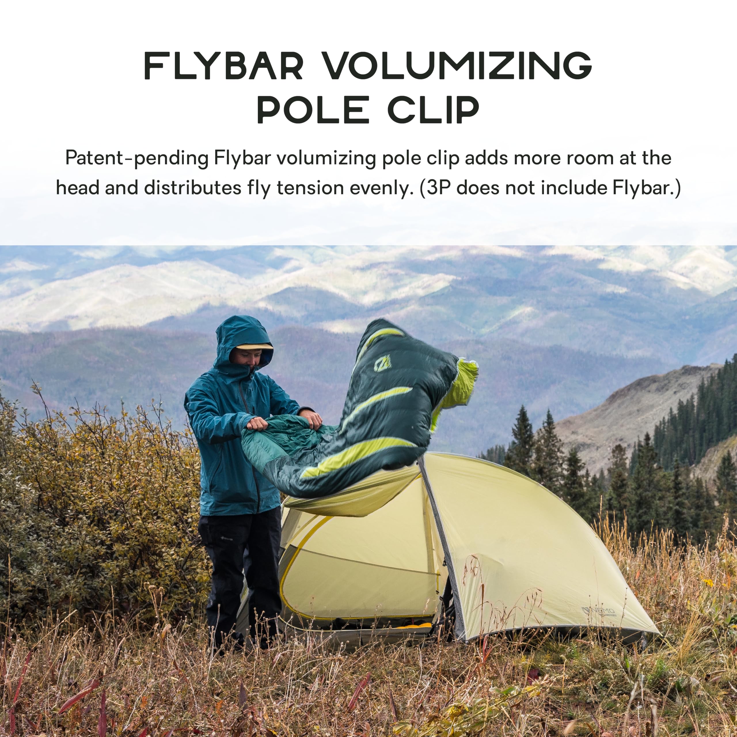 Volumizing guy-outs increase living space in the Hornet OSMO 1P.