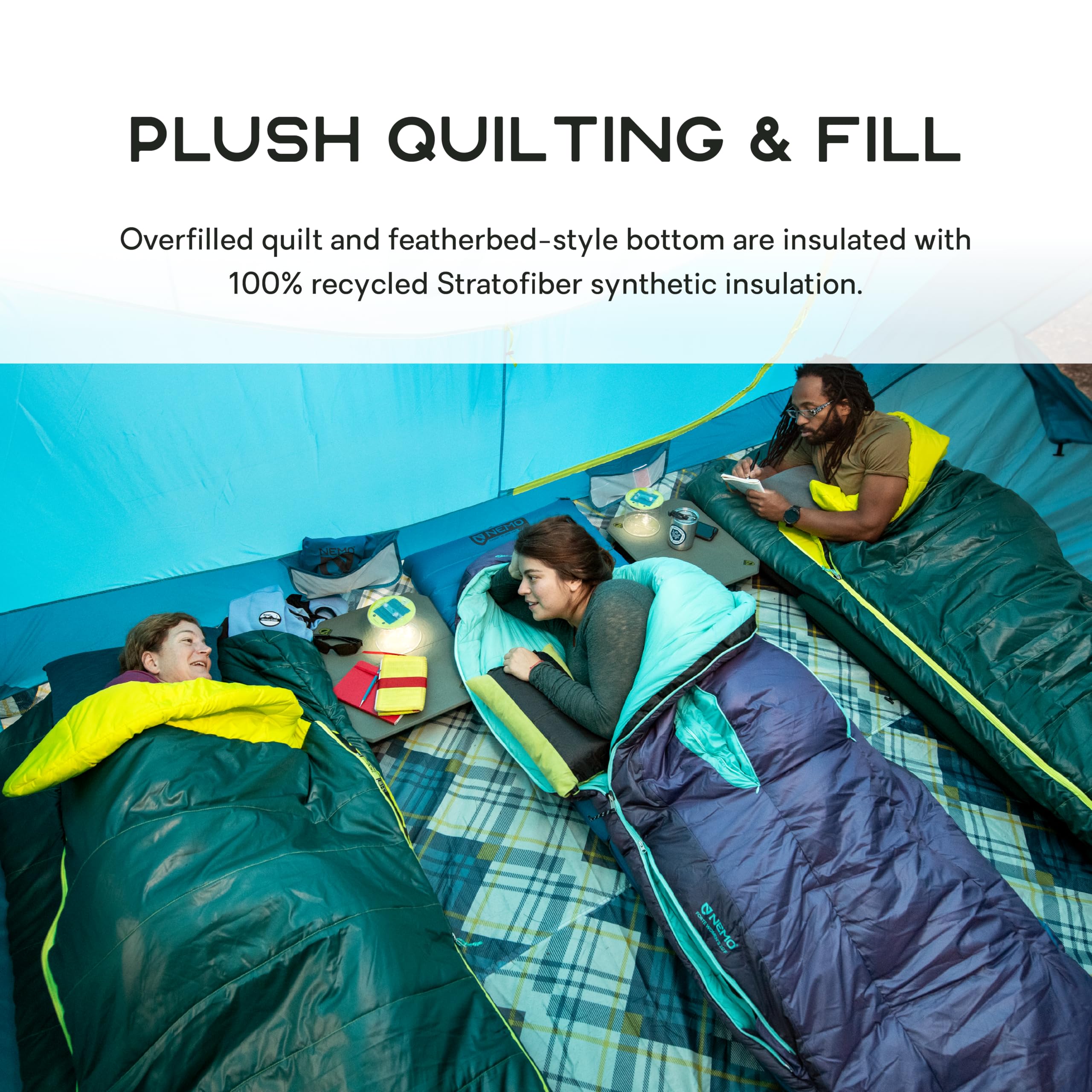 Removable sheet from NEMO Jazz Lagoon double enables easy cleaning after adventures