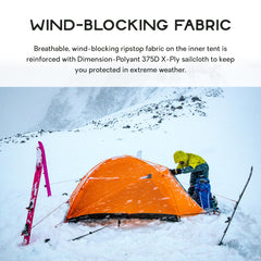 Nemo Kunai brow pole demonstrates wind resistance and stability.