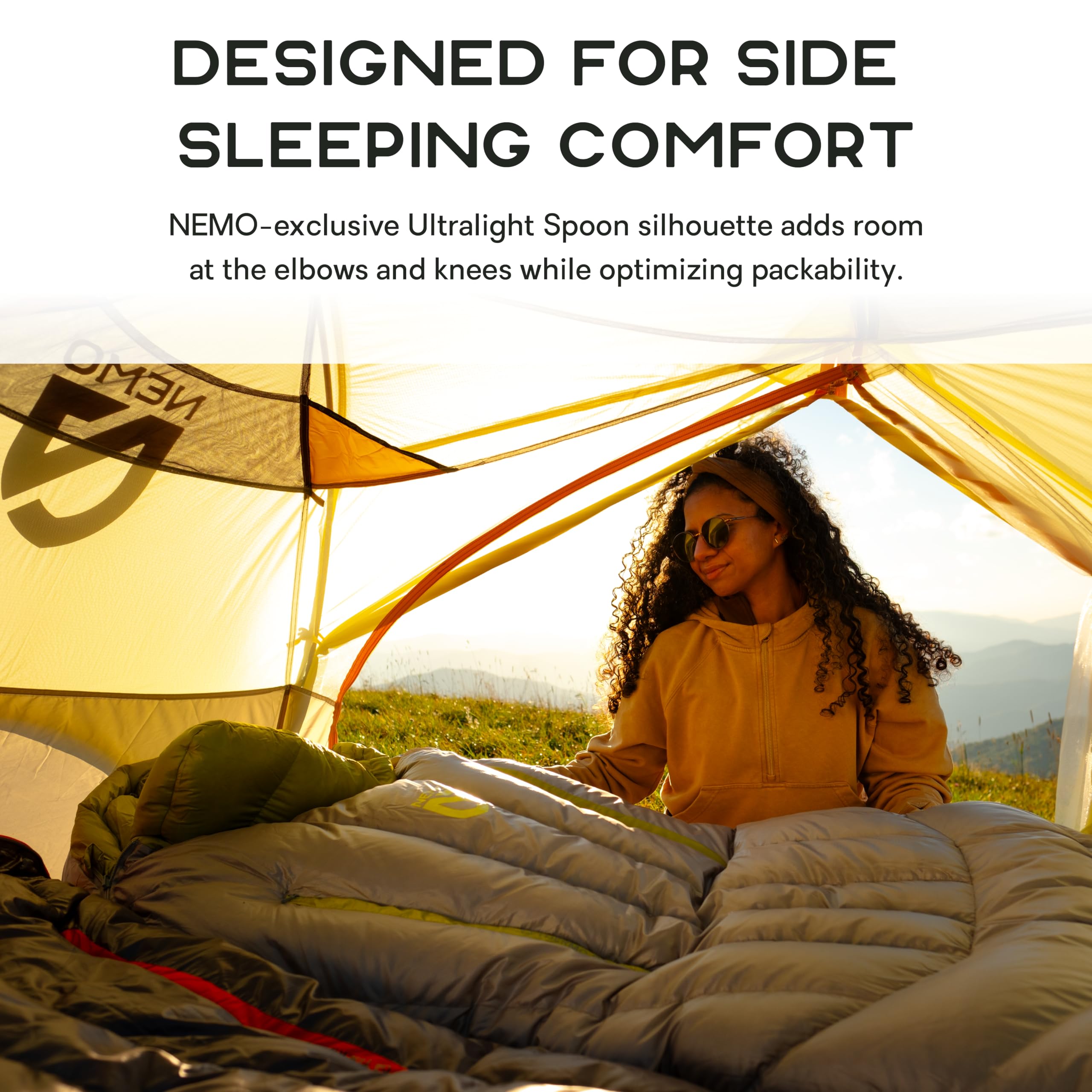 Nemo Riff Endless Promise features Blanket Fold for draft control and cozy comfort.