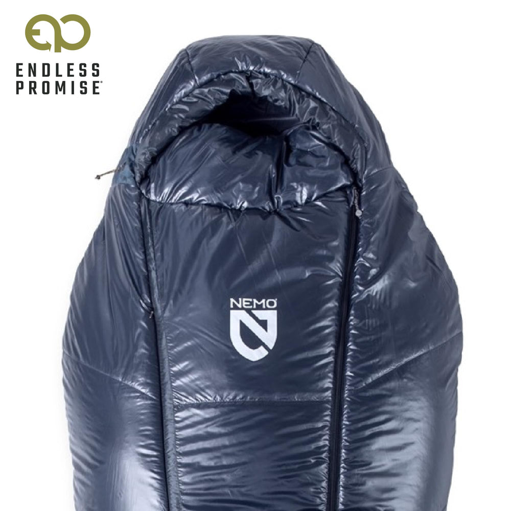 NEMO Soul Zerofiber 800 fill is lightweight and performs when damp.