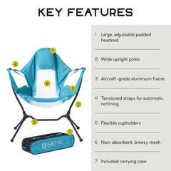 Nemo Stargaze auto-recline lets you lean back for skyward viewing.