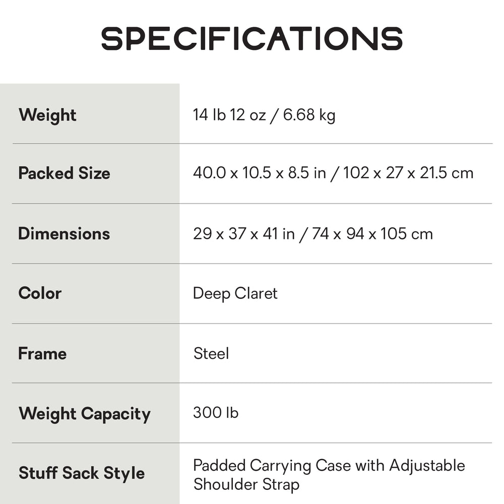 Nemo Stargaze EVO-X 300-pound capacity supports a wide range of campers with stability.