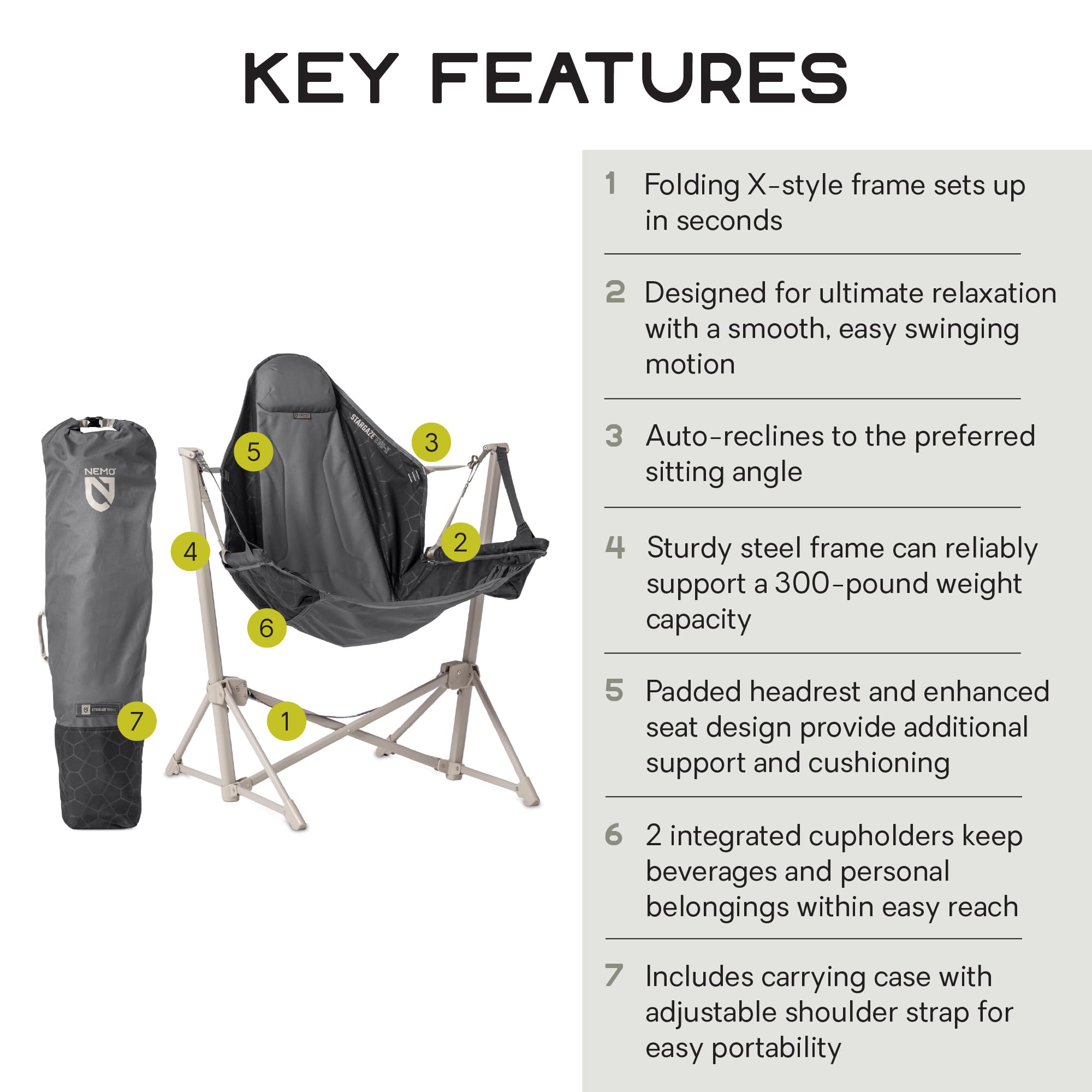 Nemo Stargaze EVO-X portable design suits car trips and camps.