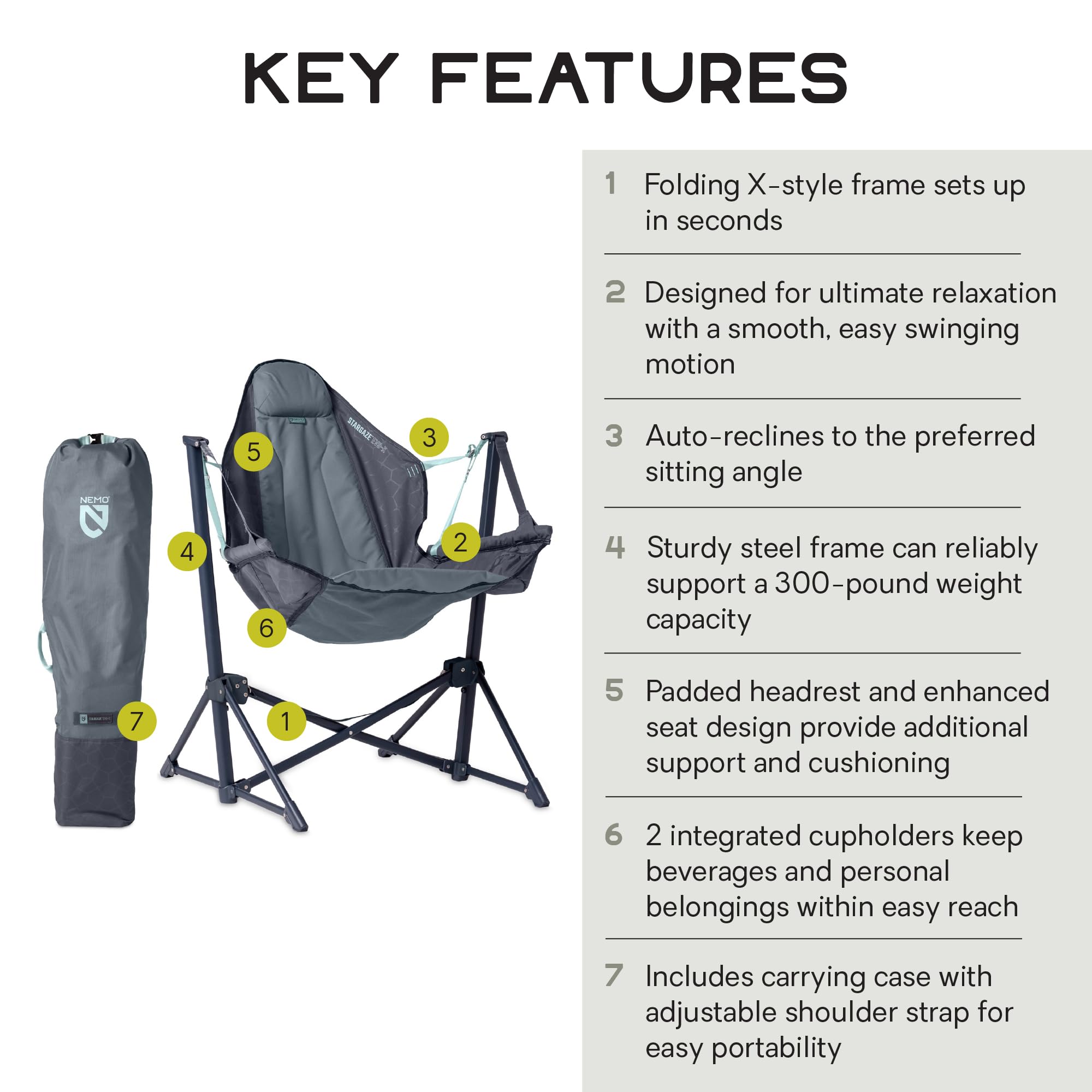 Nemo Stargaze EVO-X steel frame with sturdy support.