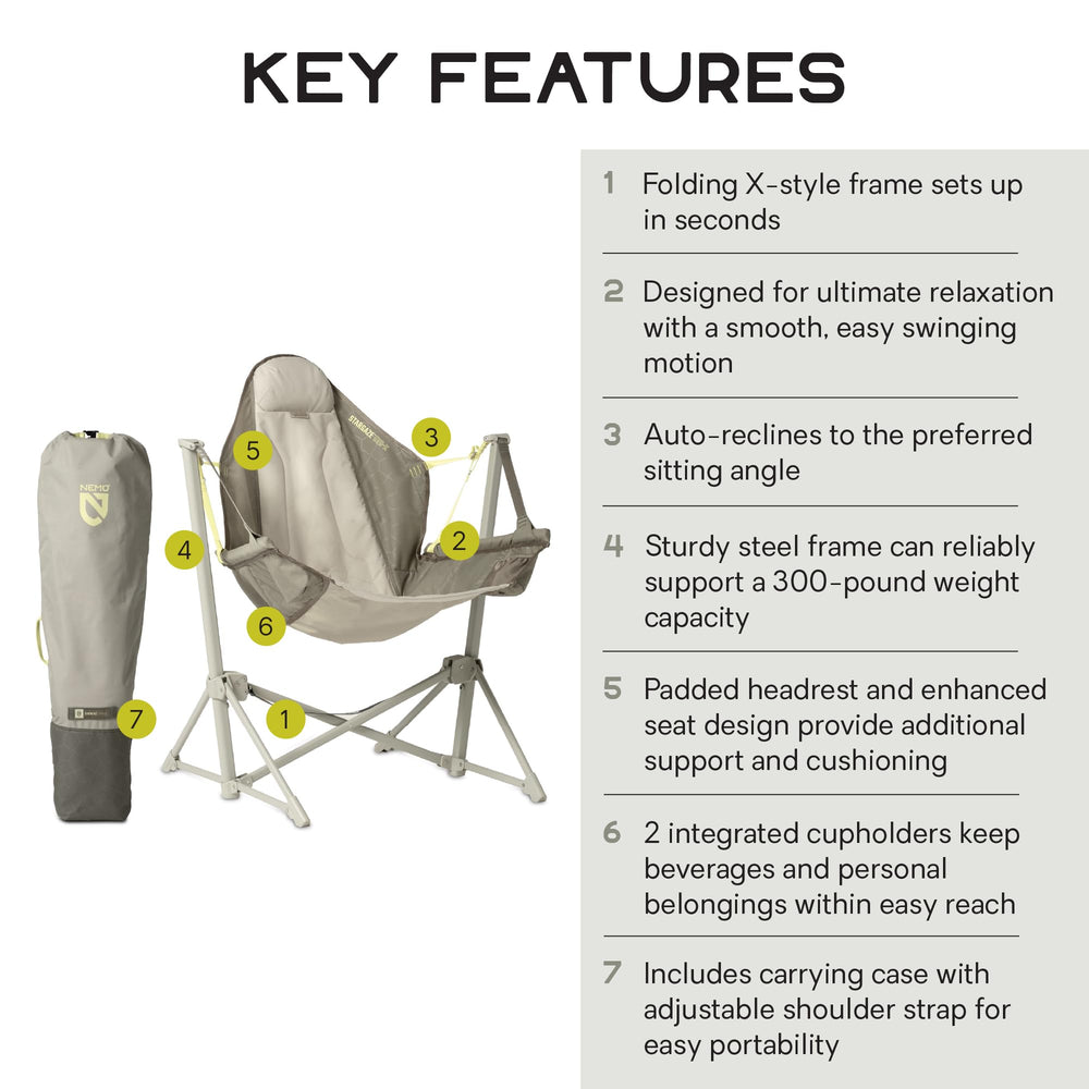 Nemo Stargaze EVO-X steel frame supports durable outdoor use and high weight capacity