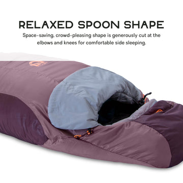 NEMO Tempo Stratofiber-fill delivers warmth, moisture resistance, and packability.