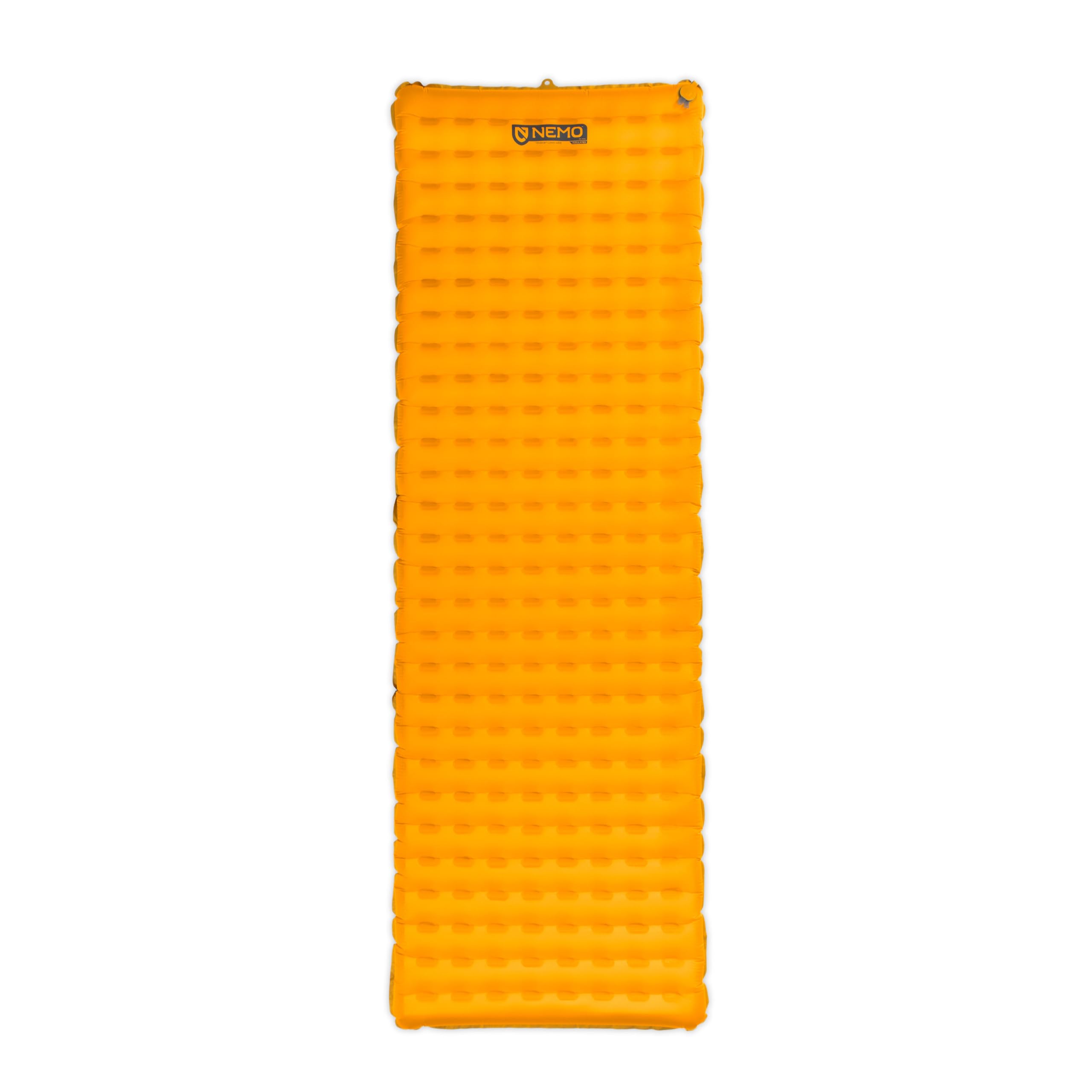 Nemo Tensor Alpine sleeping pad folded compact for easy backpacking storage.