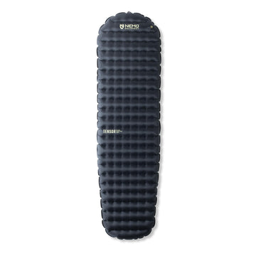 Nemo Tensor sleeping pad setup closeup highlights premium insulation for cold-weather camping.