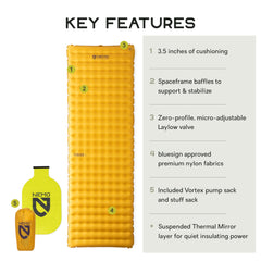 Nemo Tensor Trail sleeping pad rolled to save pack space with warmth retention.