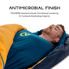 NEMO Tracer liner Abyss on sleeping bag demonstrates layering compatibility