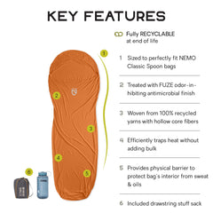 Nemo Tracer Thermolite fabric close-up highlights lightweight warmth