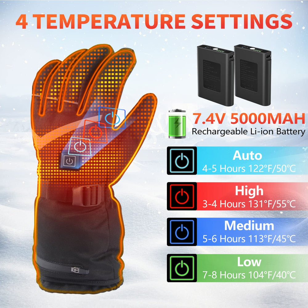 Nencoo heated gloves back view with carbon fiber heating for lasting warmth