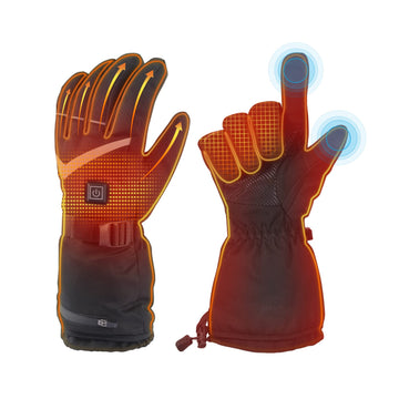 Nencoo heated gloves front view demonstrate snug fit for cold rides
