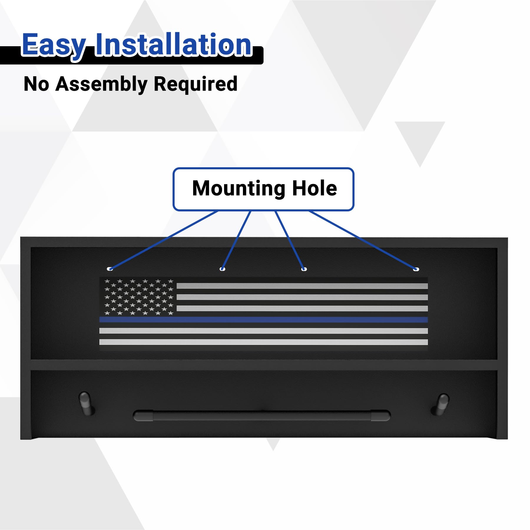 Neoaider police rack with three hooks organizes belts and gear