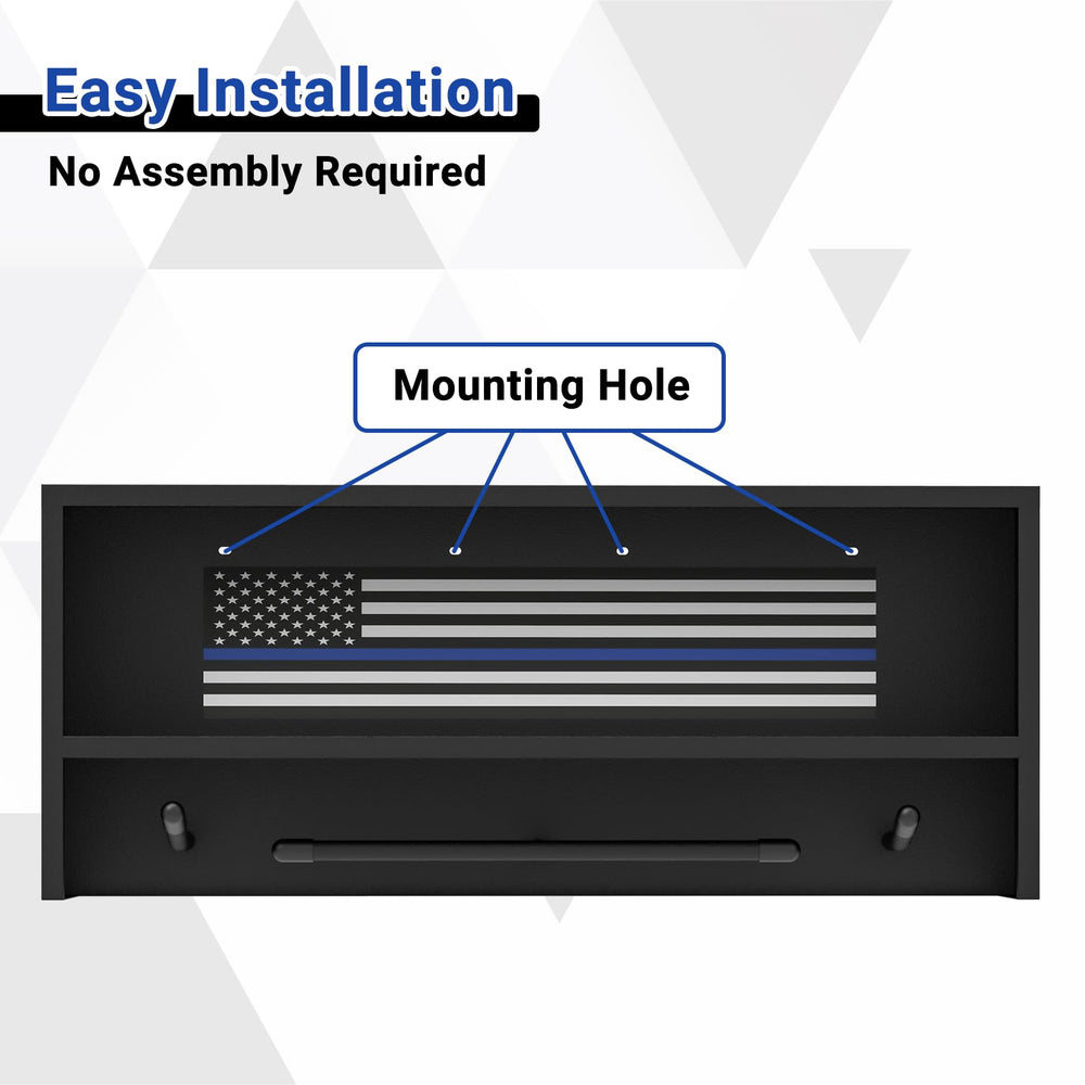 Neoaider police rack with three hooks organizes belts and gear