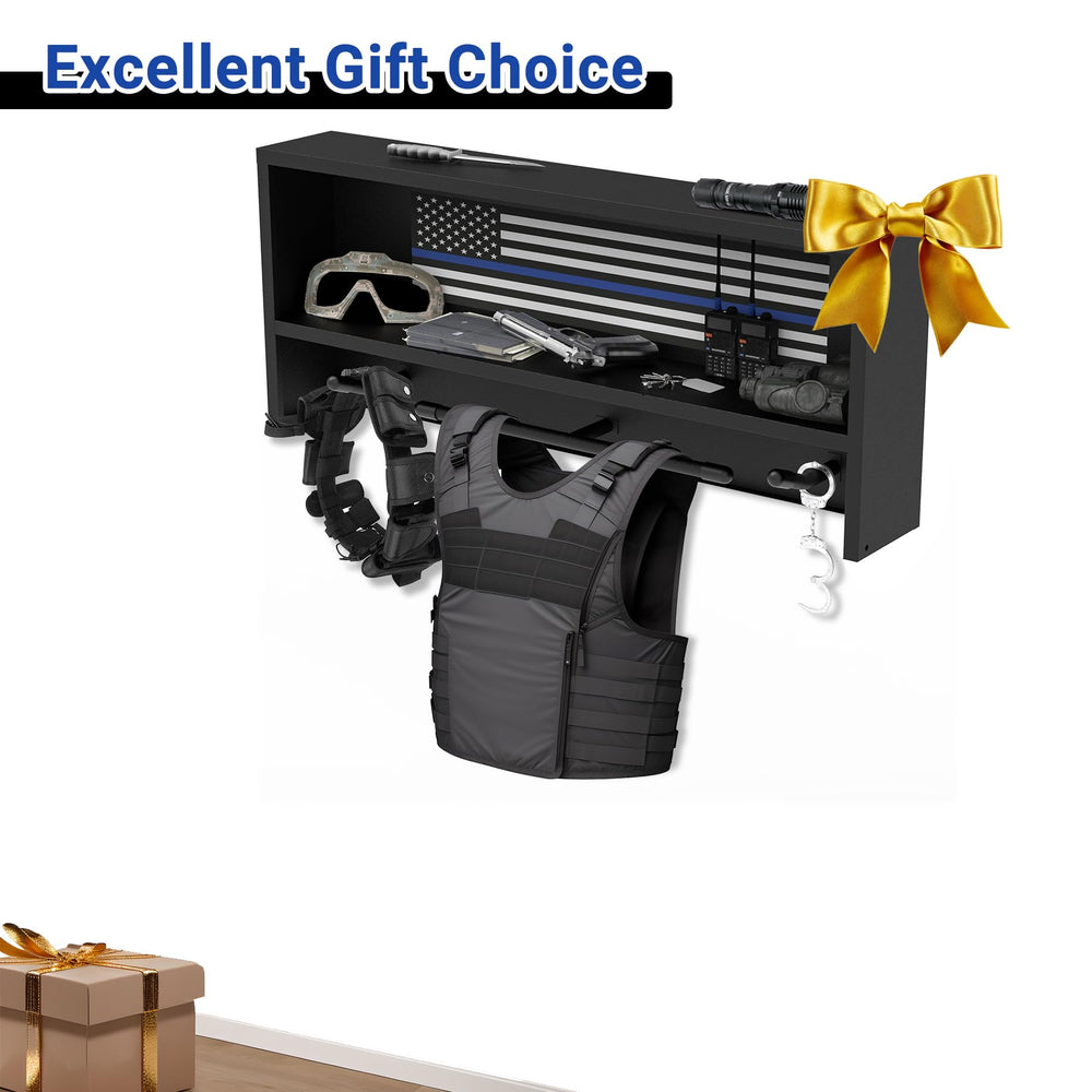 Neoaider black tactical gear rack blends with office or home decor