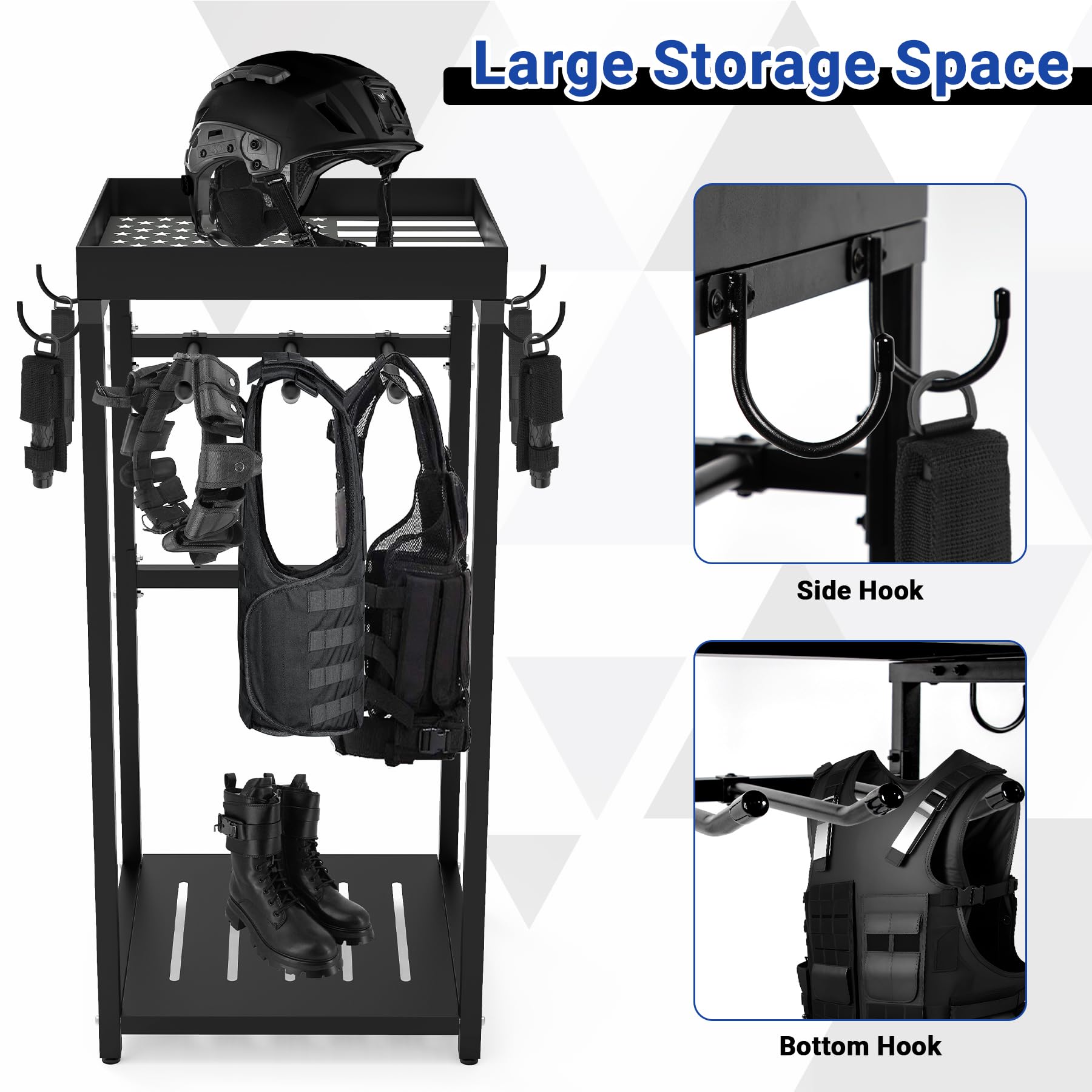 Neoaider police gear stand durable metal frame designed for long-lasting use