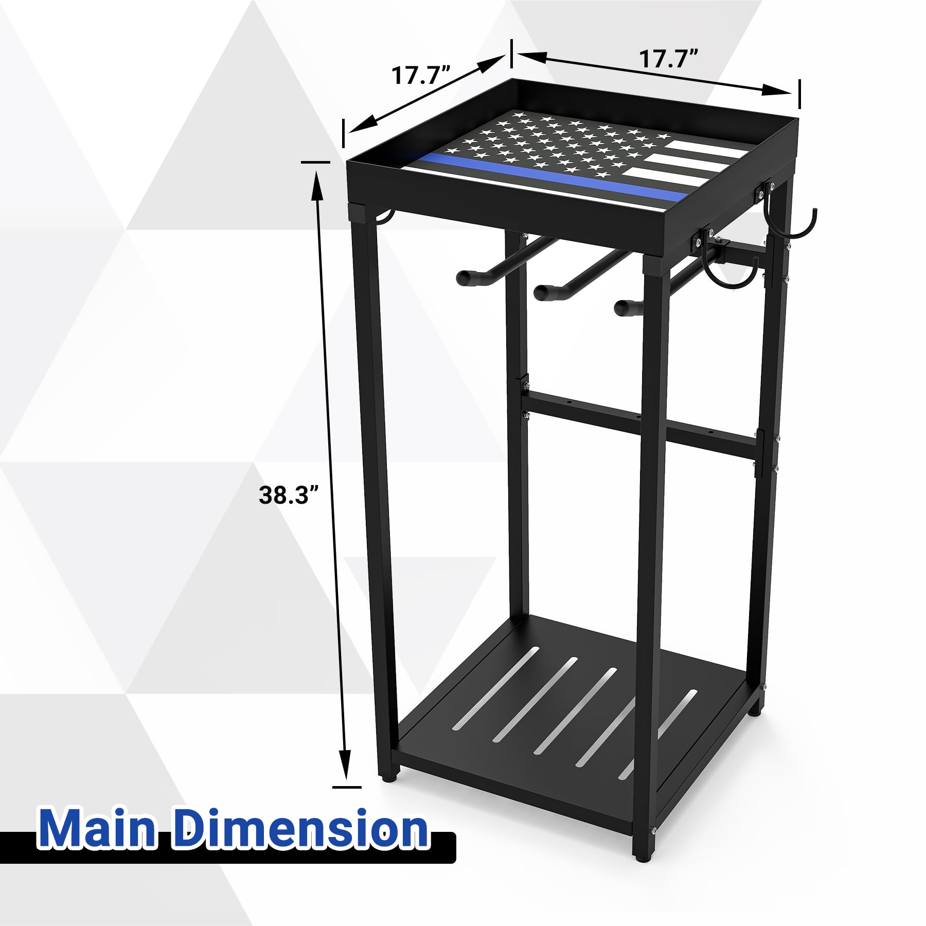 Neoaider police gear stand top tray flag highlights quick-access essentials like keys and wallet