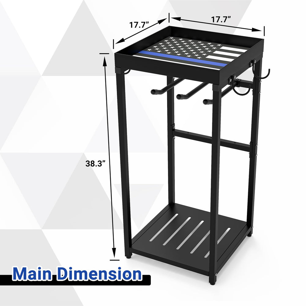 Neoaider police gear stand top tray flag highlights quick-access essentials like keys and wallet