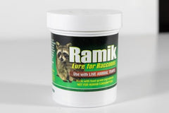 Neogen Ramik 951 raccoon lure packaging highlights customized scents for raccoons.