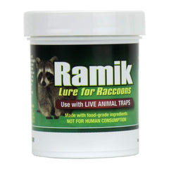Neogen Ramik 951 raccoon lure bottle demonstrates safe, food-grade formula.