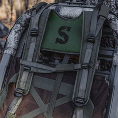 Neoprene-covered buckle attachment points close-up