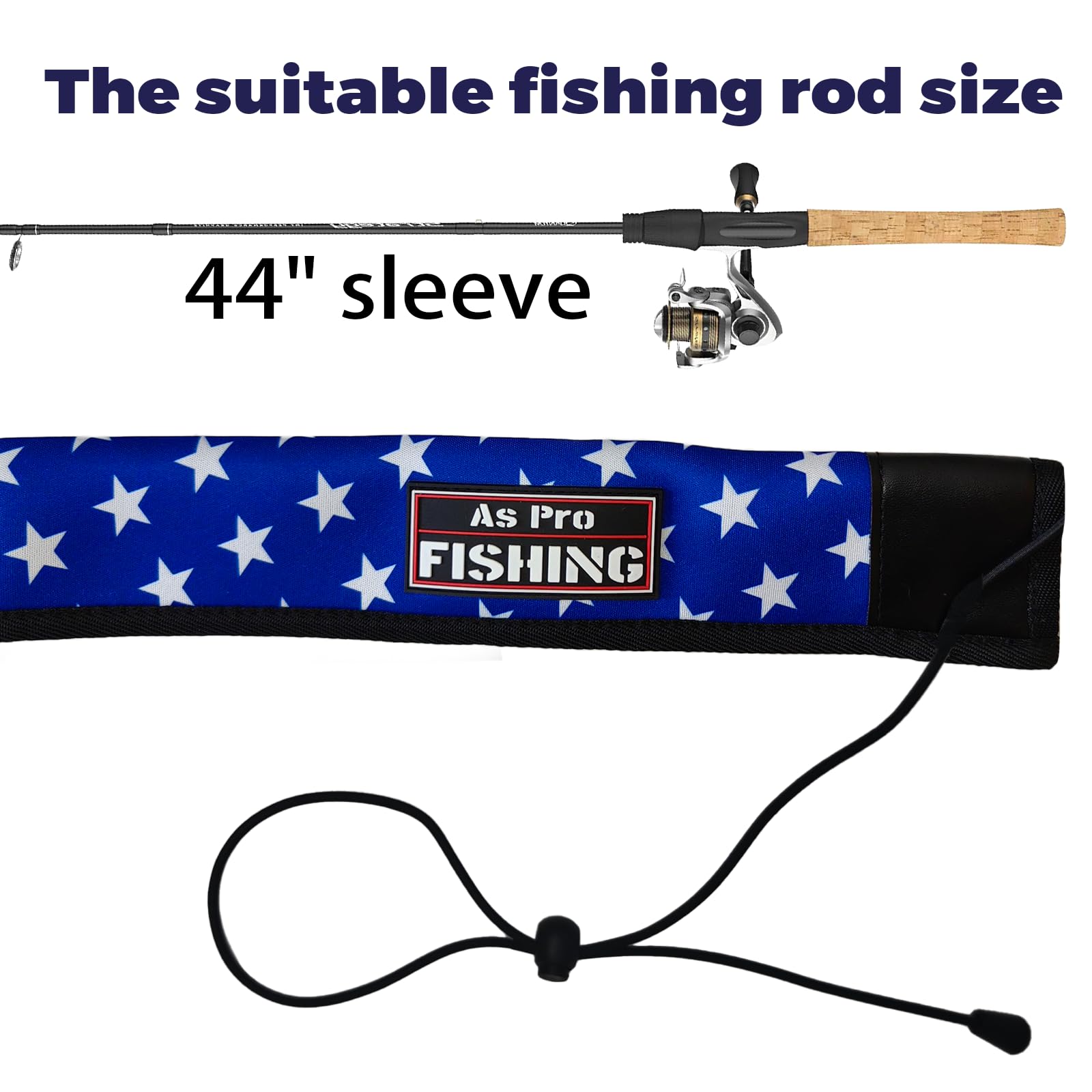 Adjustable reel straps on the neoprene rod sleeve for universal fit