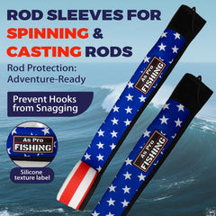 Rod sleeve showing compatibility with spinning and casting rods