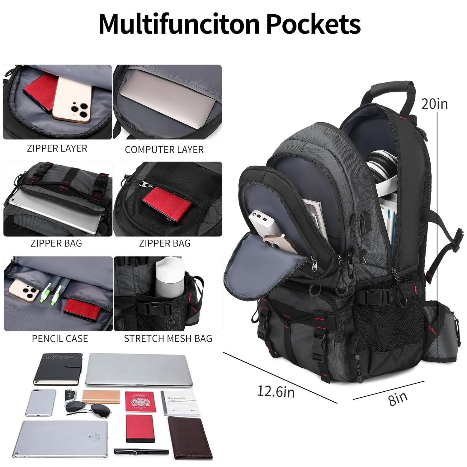 NerIion 40L hiking backpack breathable straps reduce shoulder fatigue during hikes.