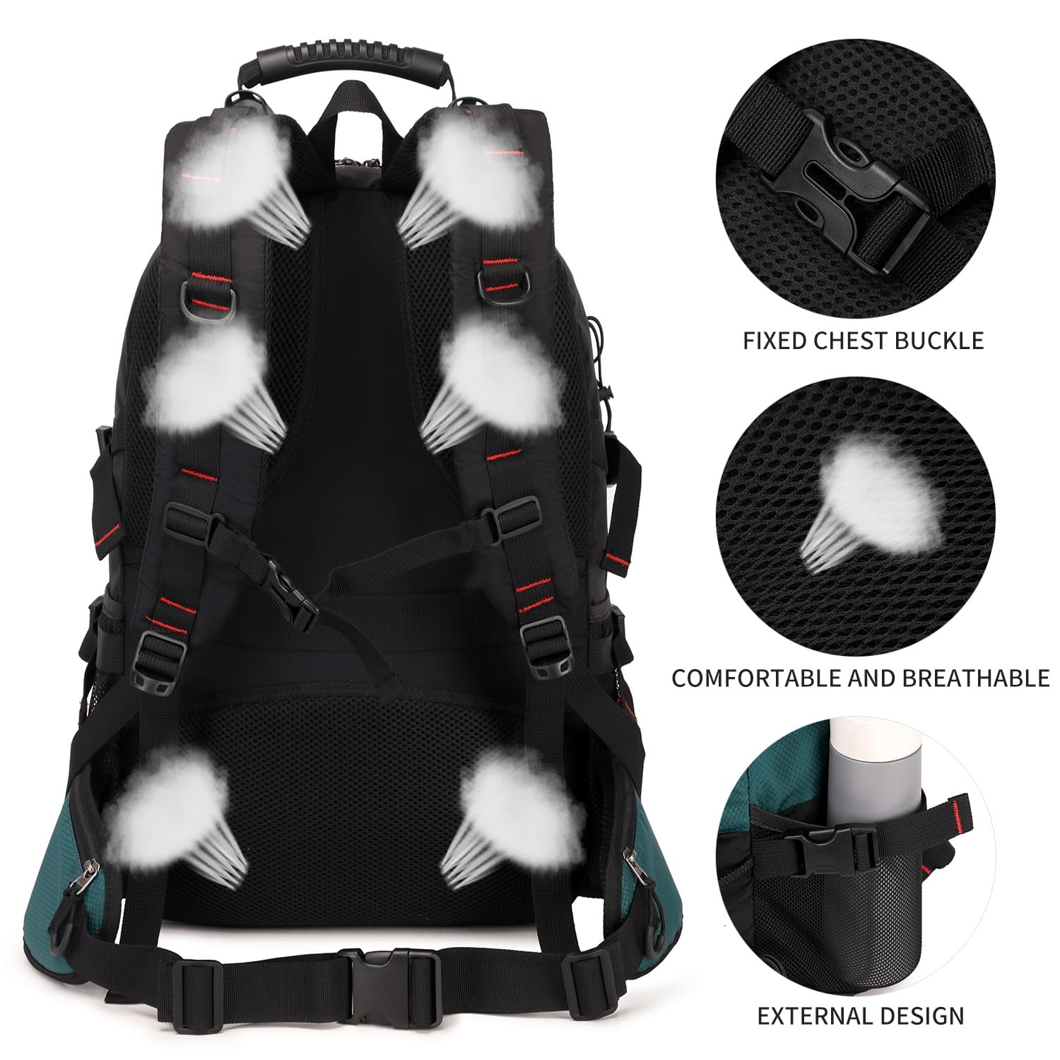NerIion 40L hiking backpack lightweight design at 0.9kg is easy to carry.