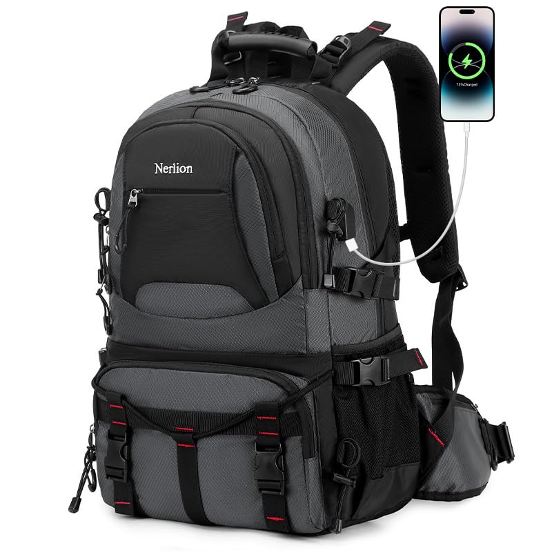 NerIion 40L hiking backpack main compartment keeps gear organized for easy access on trails.
