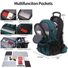 NerIion 40L hiking backpack side pockets highlight quick-access gear in dark green.