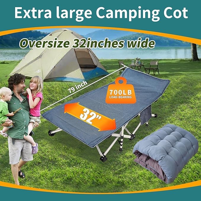 NESDCC folding cot with carry bag for convenient transport and storage.