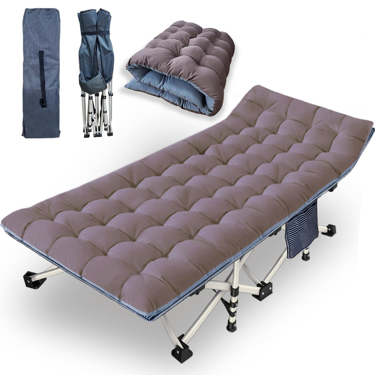 NESDCC oversize XXL camping cot with mattress, ideal for roomy outdoor or guest sleep.