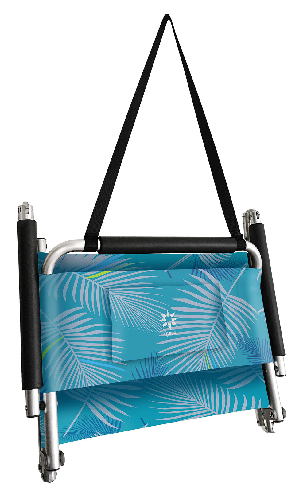 Neso Aqua Fronds chair slip pocket keeps essentials within reach.