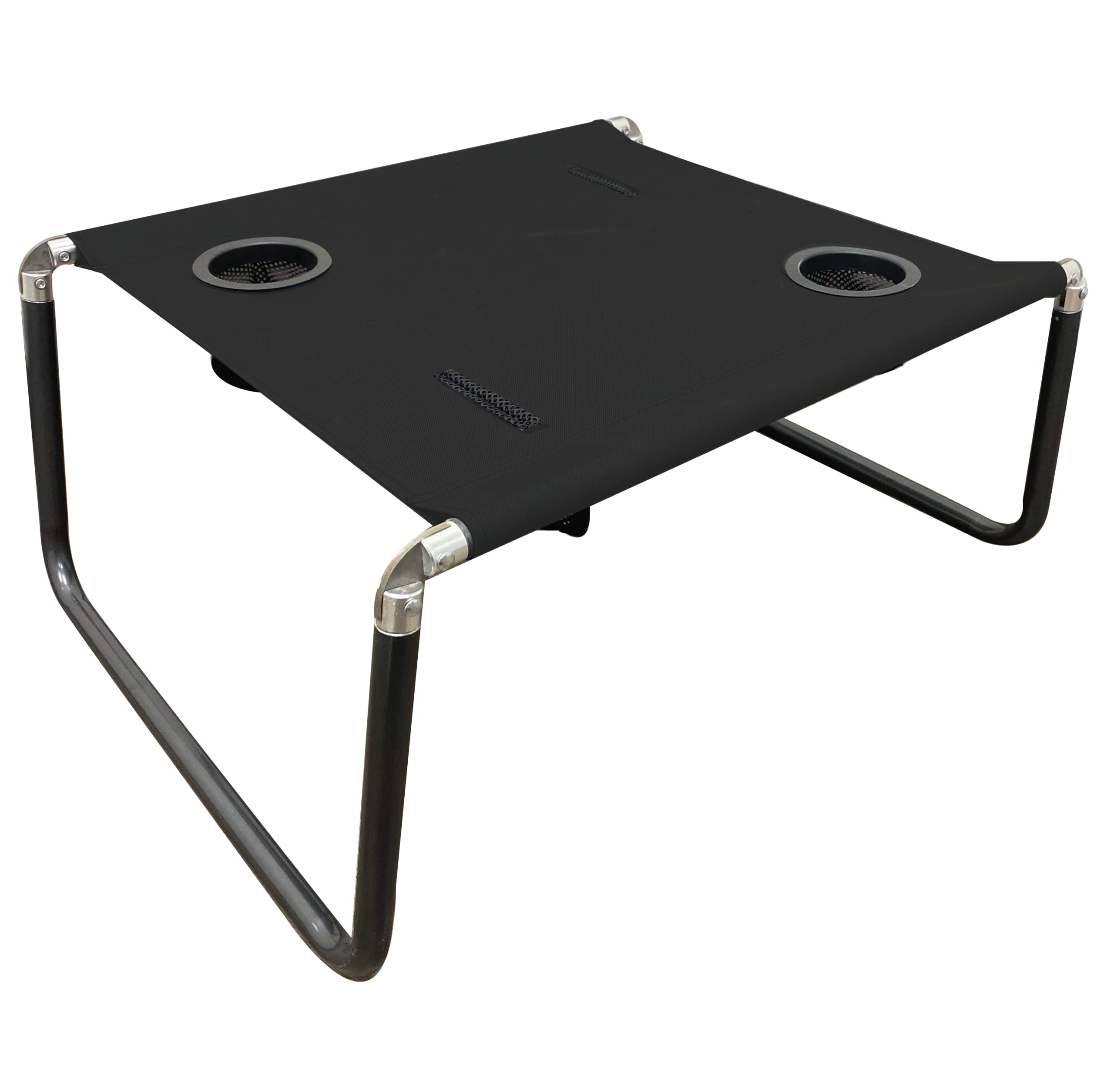 Neso Beach Table folded for compact portability and easy storage.