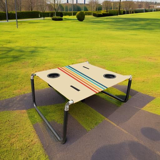 Neso Beach Table's stable legs perform well on sand, grass, or deck.