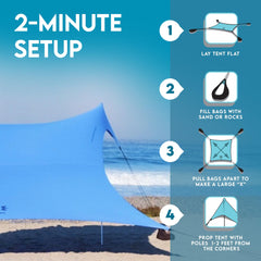 Neso Gigante aluminum poles illustrate sturdy support during breezy beach days.