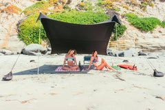 Neso Grande beach tent folded in bag demonstrates portable shade for travel.