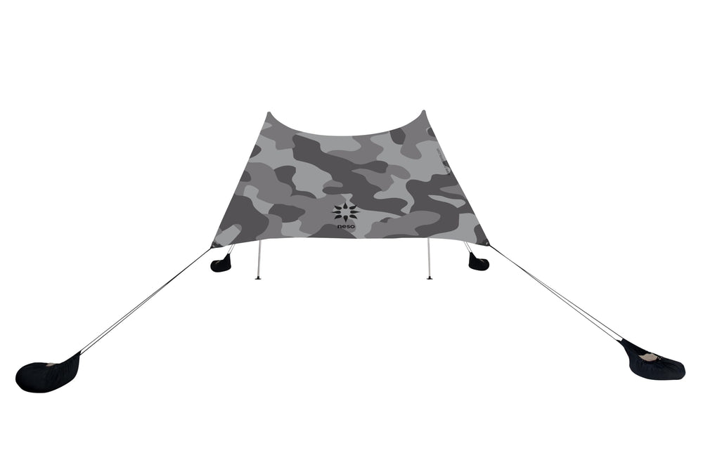 Neso Grande beach tent folded fits in a compact carry bag for travel.